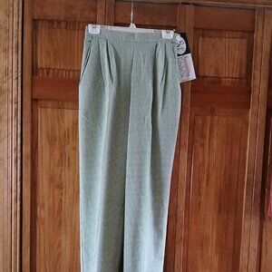 SAMANTHA EDWARD light green/beige small plaid pants sz 4 woman's -NWT